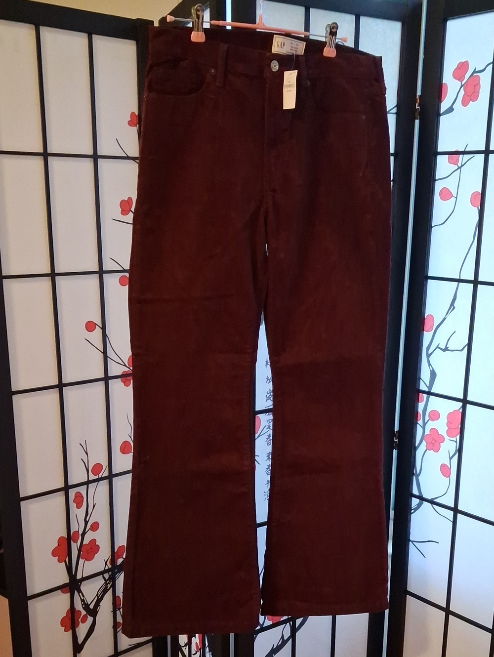 GAP Women's Burgundy Corduroy Wide Leg Jeans